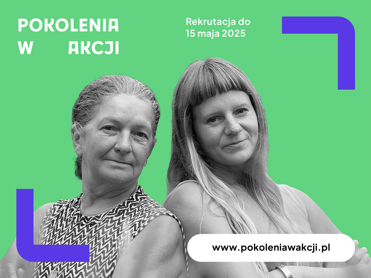 Grafika promujaca konkurs organizowany przez Towarzystwo Inicjatyw Twórczych „Pokolenia w Akcji”