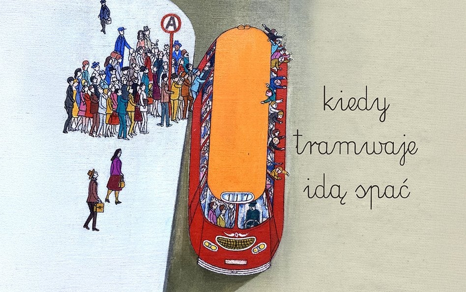 grafika promująca wystawę „Kiedy tramwaje idą spać” kuratorowanej przez Anitę Wincencjusz- Patynę.