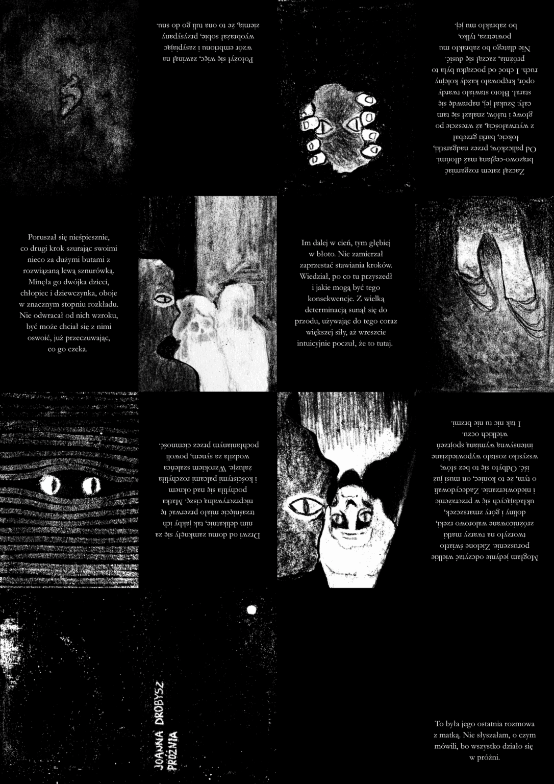 Projekt zina, wykonany w technice cyfrowej, czarno-biały.