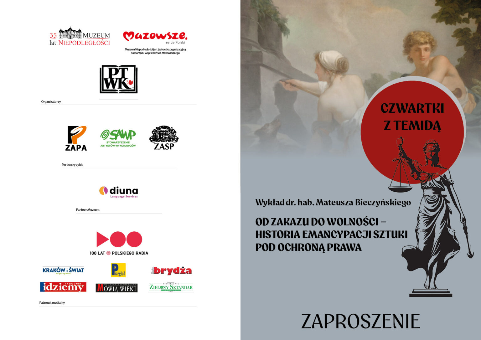 Grafika promująca wykład dr hab. Mateusza Bieczyńskiego