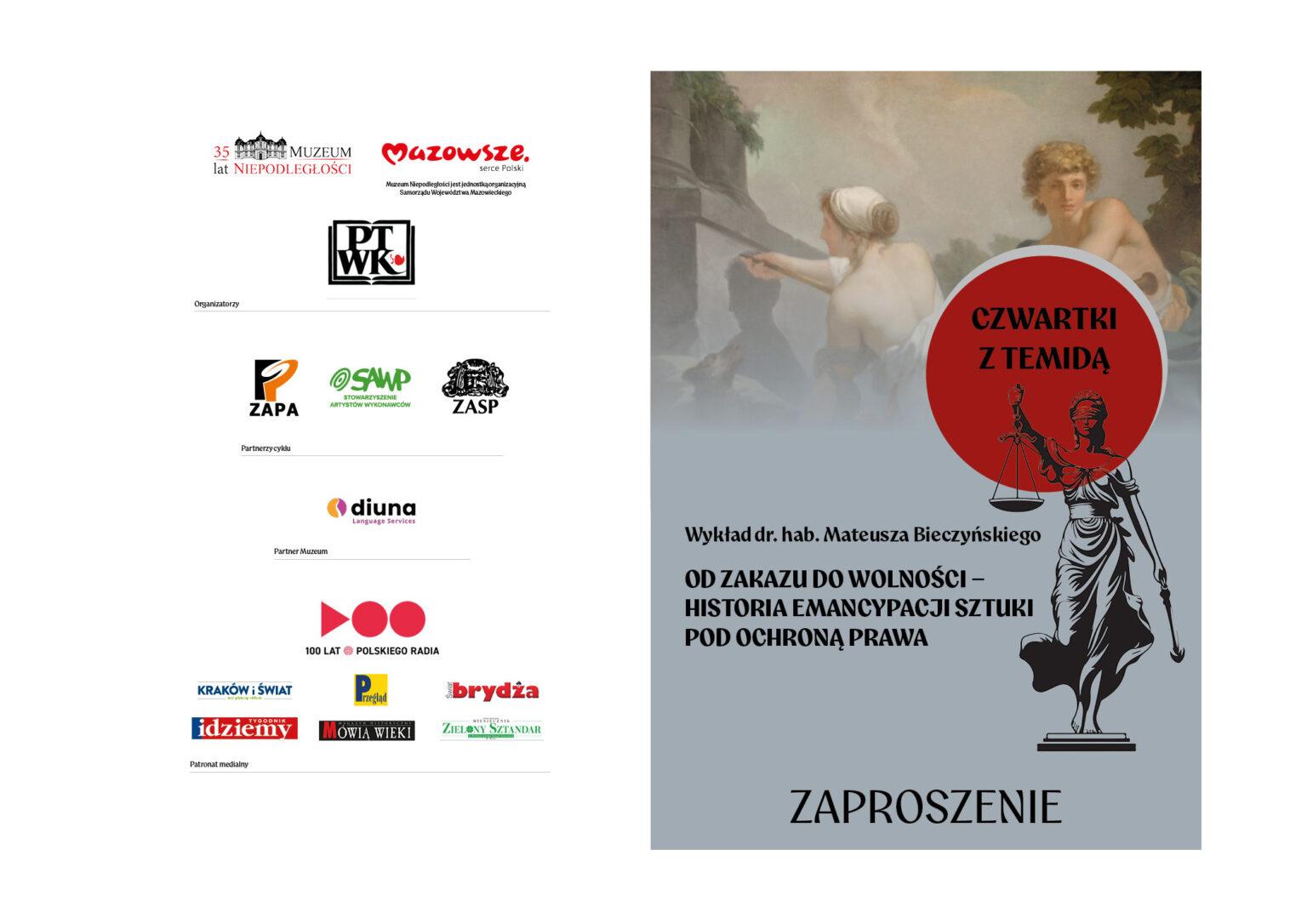 Grafika promująca wykład dr hab. Mateusza Bieczyńskiego