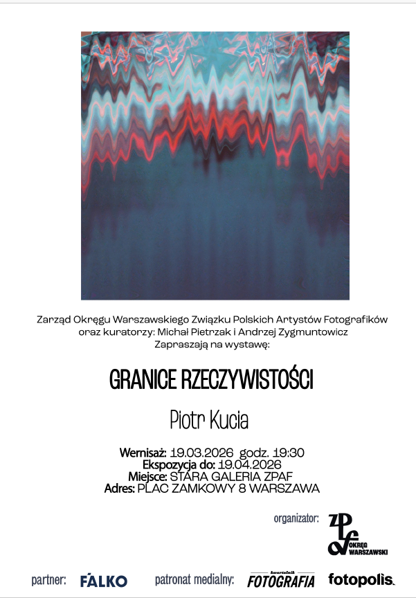 Grafika promująca wernisaż wystawy “Granice Rzeczywistości” dr Piotra Kuci